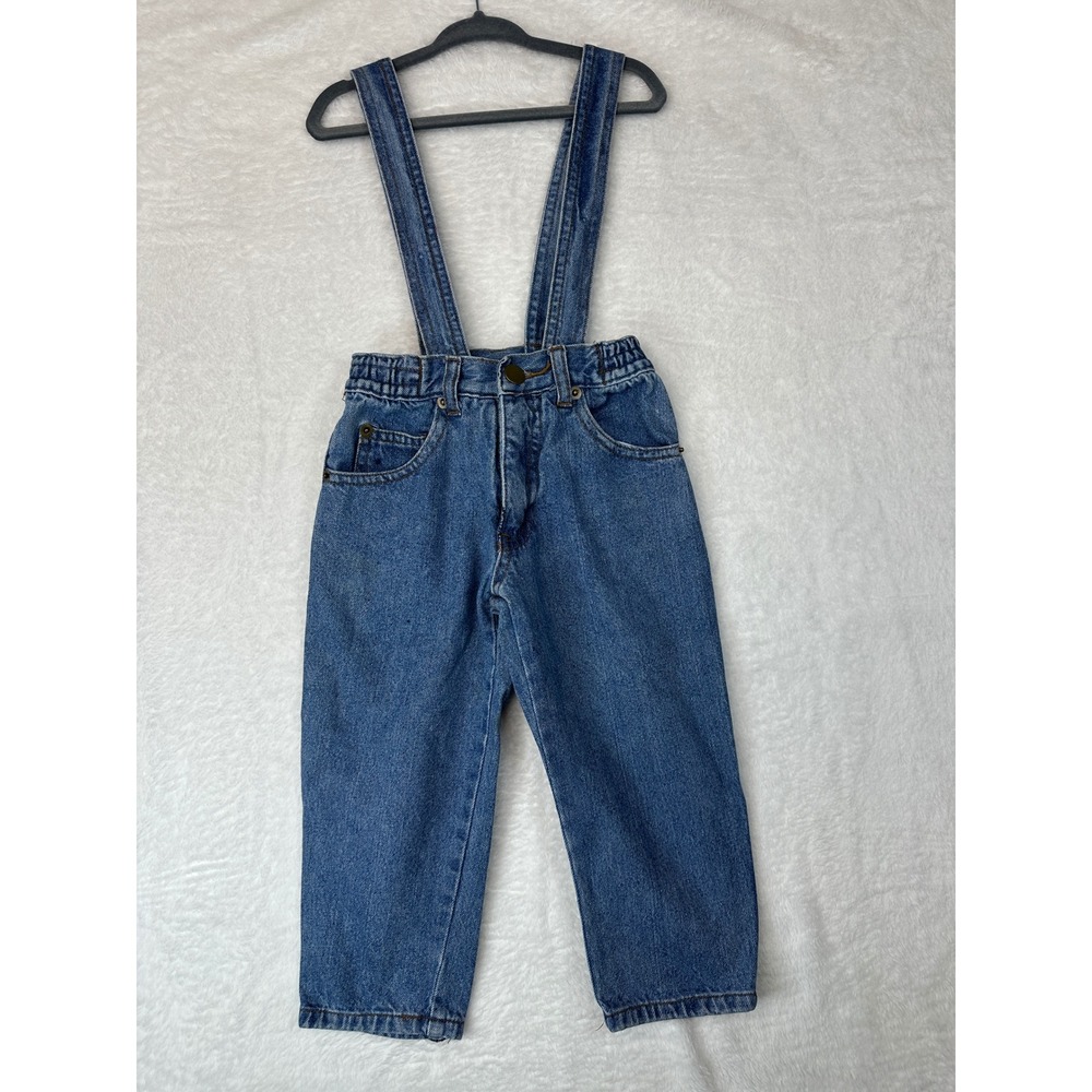 Disney 101 Dalmatians Vintage Suspender Pants Toddler 2T Blue Denim